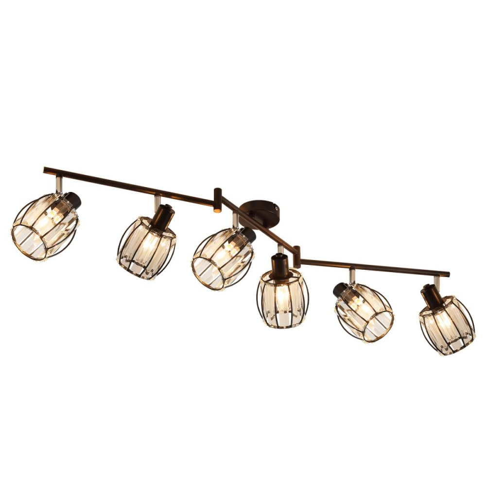 Spot de plafond en fer noir 103x57x21cm e14