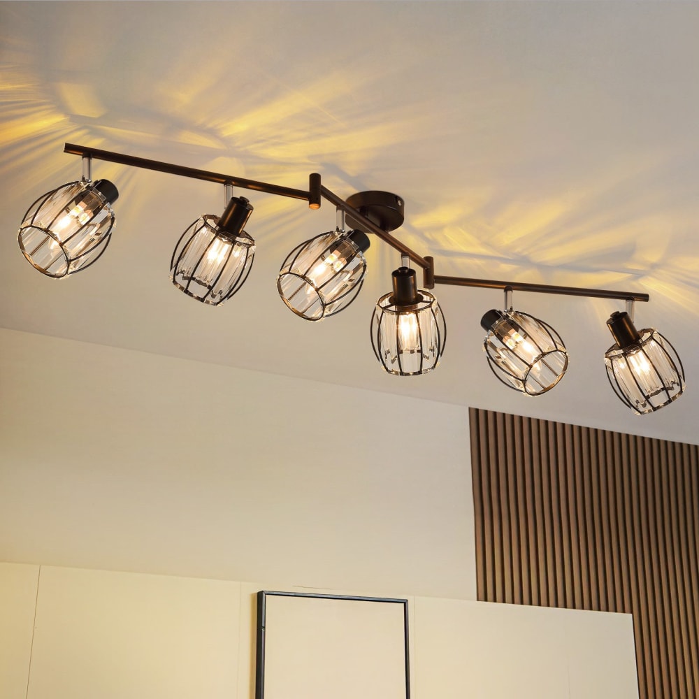 Spot de plafond en fer noir 103x57x21cm e14 — vue 3