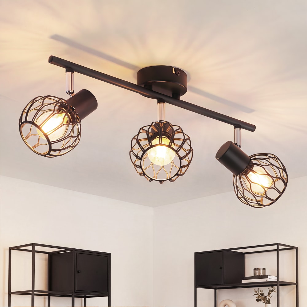 Spot de plafond en fer noir 41x10x18cm e14 — vue 3
