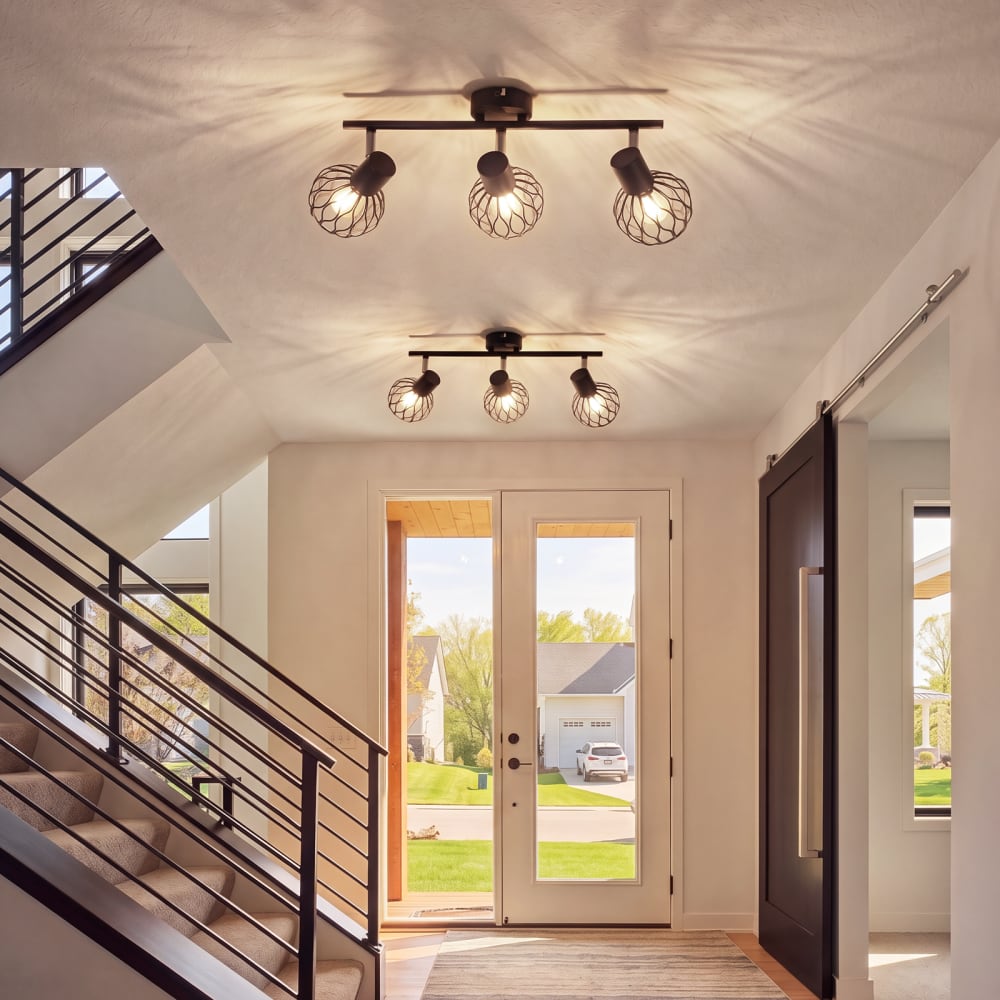 Spot de plafond en fer noir 41x10x18cm e14 — vue 4