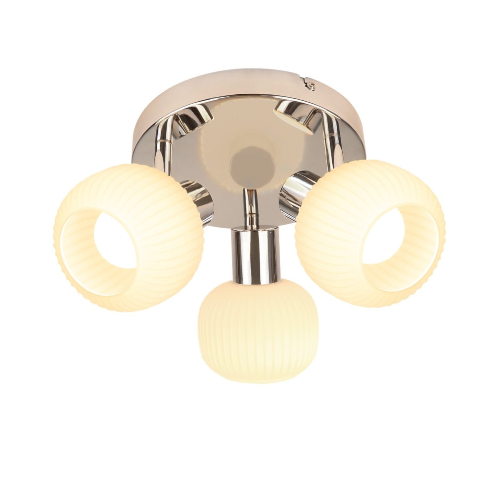 Spot de plafond fer blanc 19x19x14cm e14 3 flammes