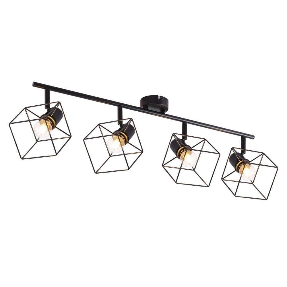 Spot de plafond en fer noir 72x17x17cm e14