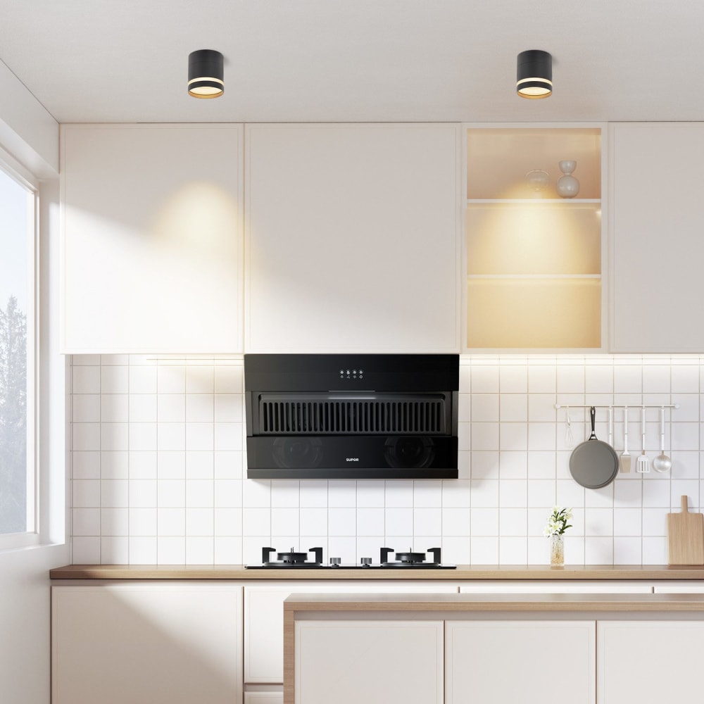 Spot de plafond en aluminium noir 8.5x8.5x9.5cm — vue 3