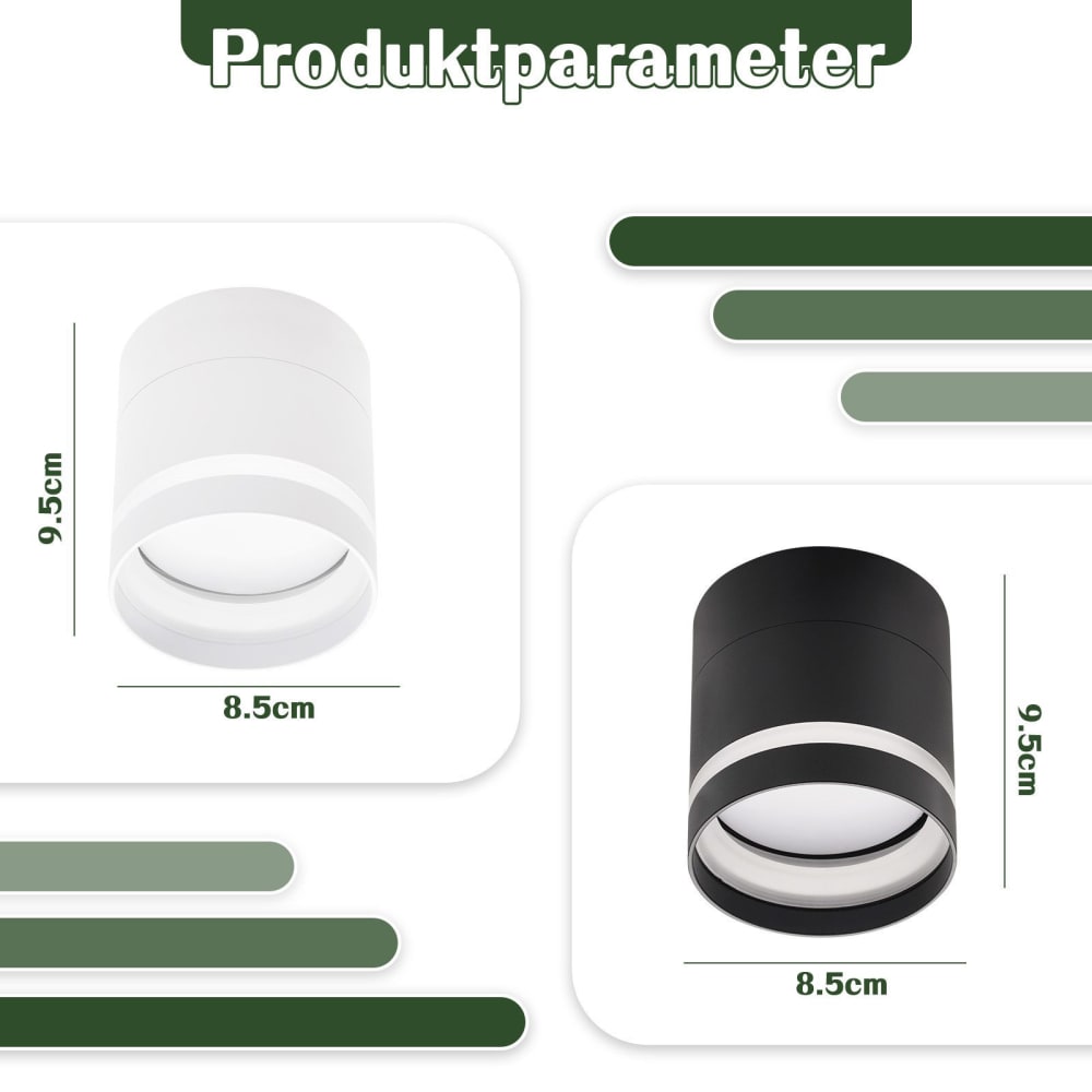 Spot de plafond en aluminium noir 8.5x8.5x9.5cm — vue 4