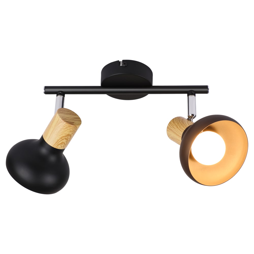 Spot de plafond en fer noir 25.5x11x15.5cm e14