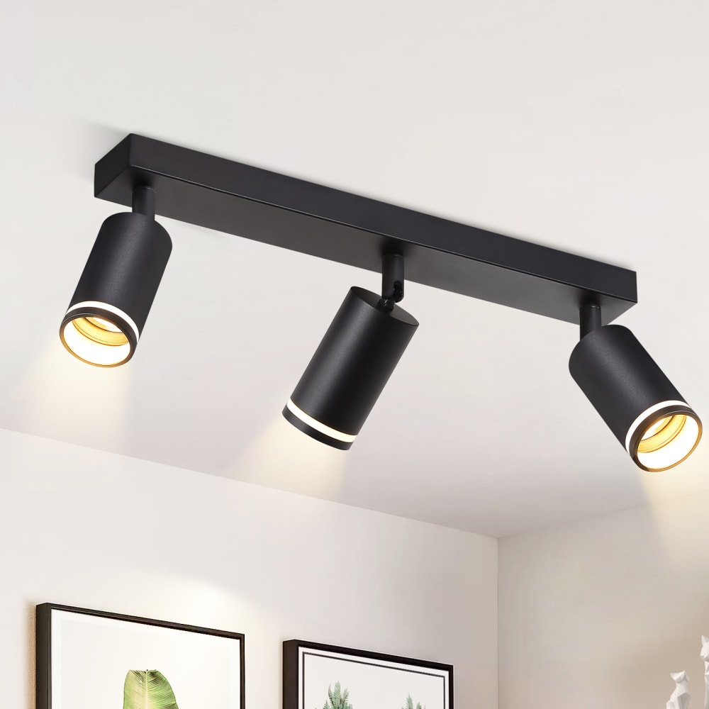 Spot de plafond en fer noir 43x5x17cm gu10 — vue 3
