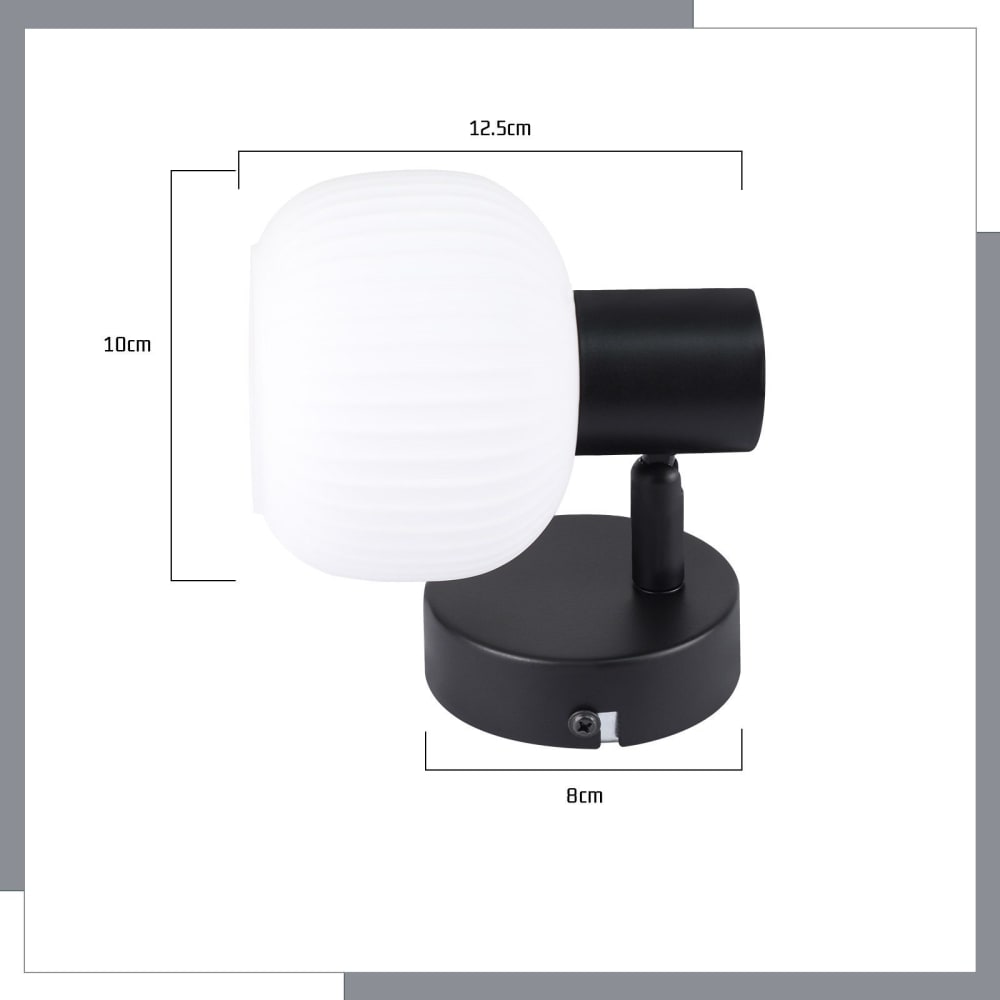 Spot de plafond fer noir 12.5x10x13cm e14 1 flammes — vue 4