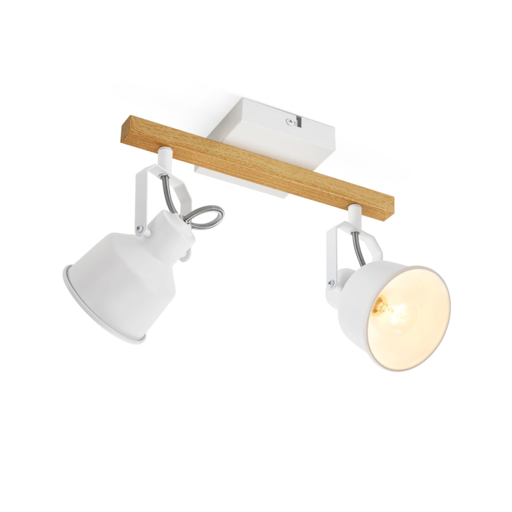 Spot de plafond en fer blanc 29x14x19cm e14