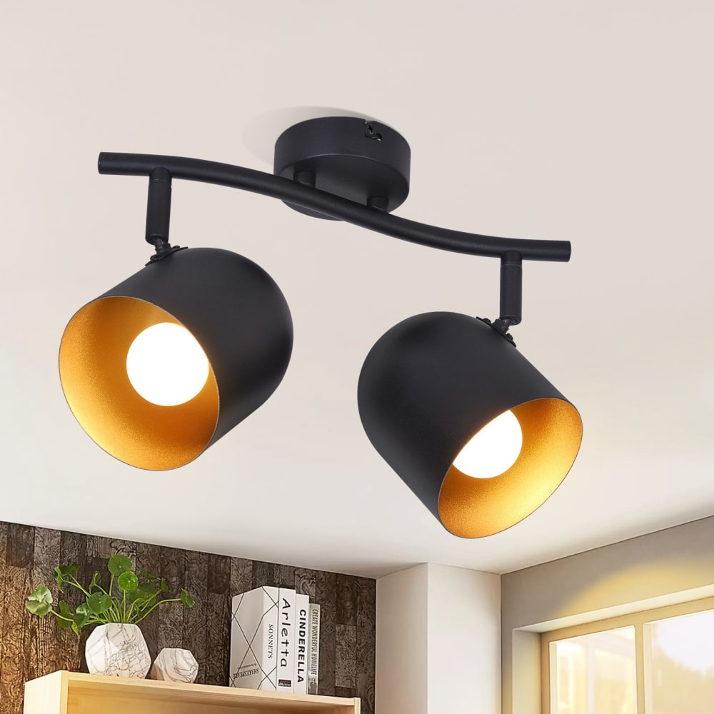 Spot de plafond en fer noir 32x13x21cm e14 — vue 3