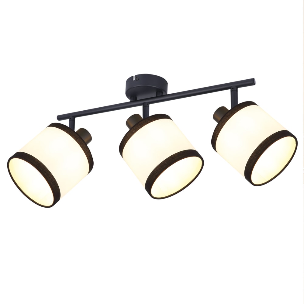 Spot de plafond en fer noir 41x12x17.5cm e14