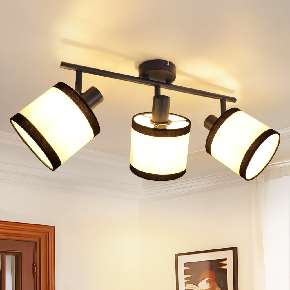 Spot de plafond en fer noir 41x12x17.5cm e14 — vue 3