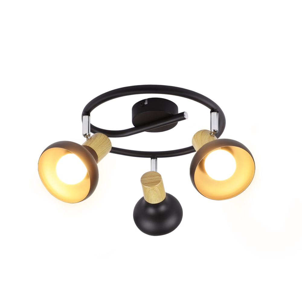 Spot de plafond en fer noir 25x25x15.5cm e14