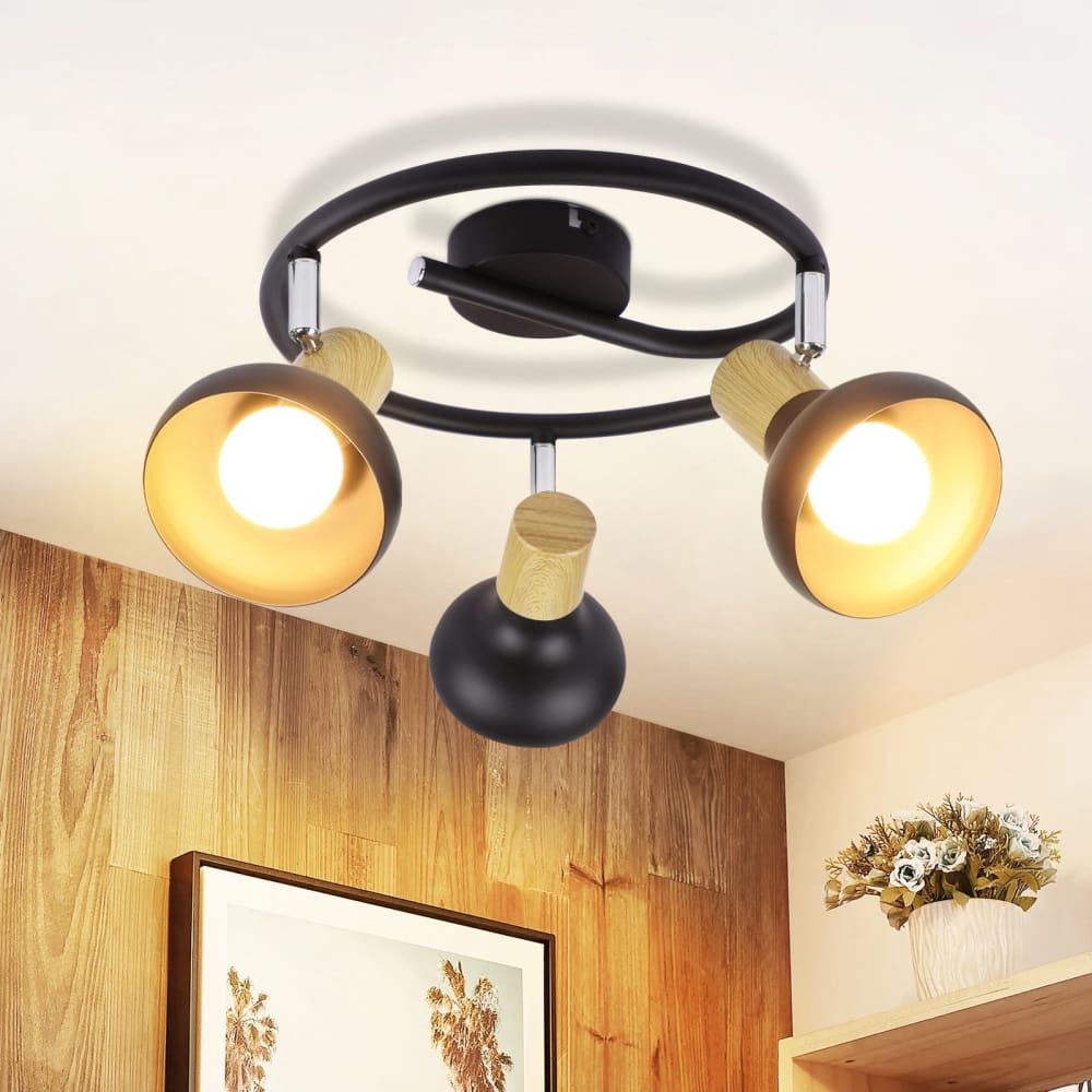 Spot de plafond en fer noir 25x25x15.5cm e14 — vue 3