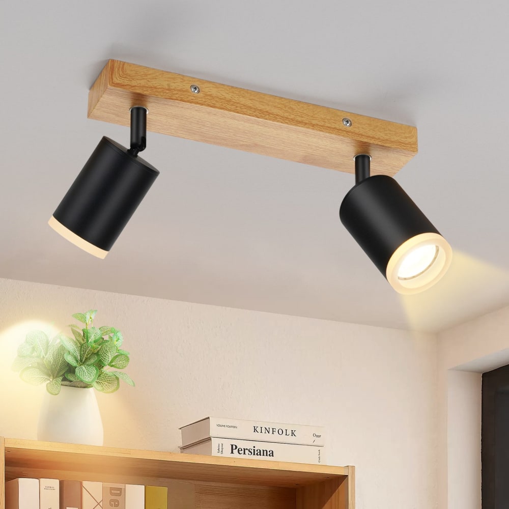 Spot de plafond en aluminium noir 28x6x15cm gu10 — vue 3