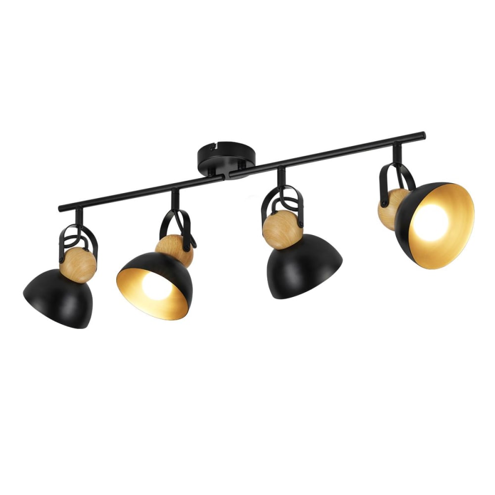 Spot de plafond en fer noir 66x21x15cm e27
