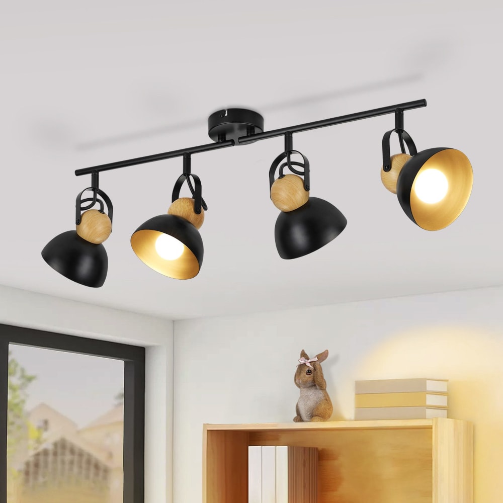 Spot de plafond en fer noir 66x21x15cm e27 — vue 3