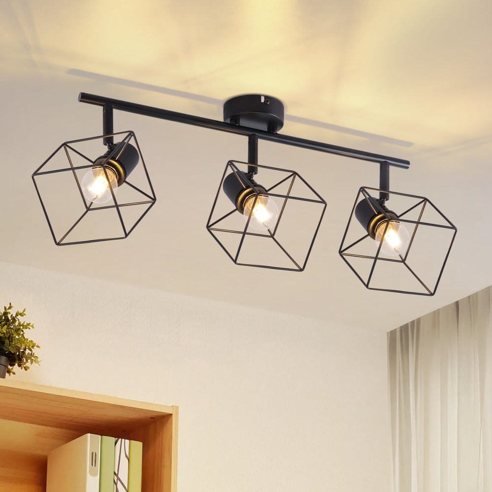 Spot de plafond en fer noir 50x17x17cm e14 — vue 3