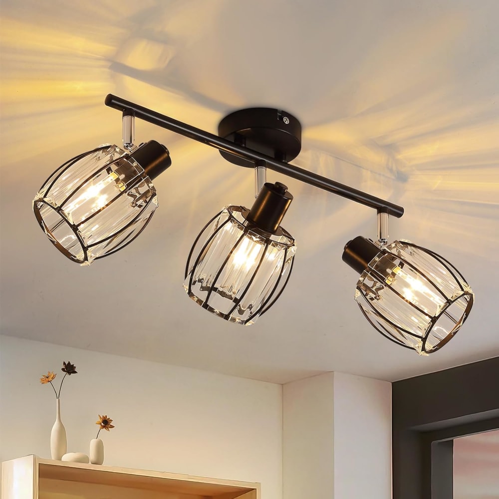 Spot de plafond en fer noir 40x16x21cm e14 — vue 3