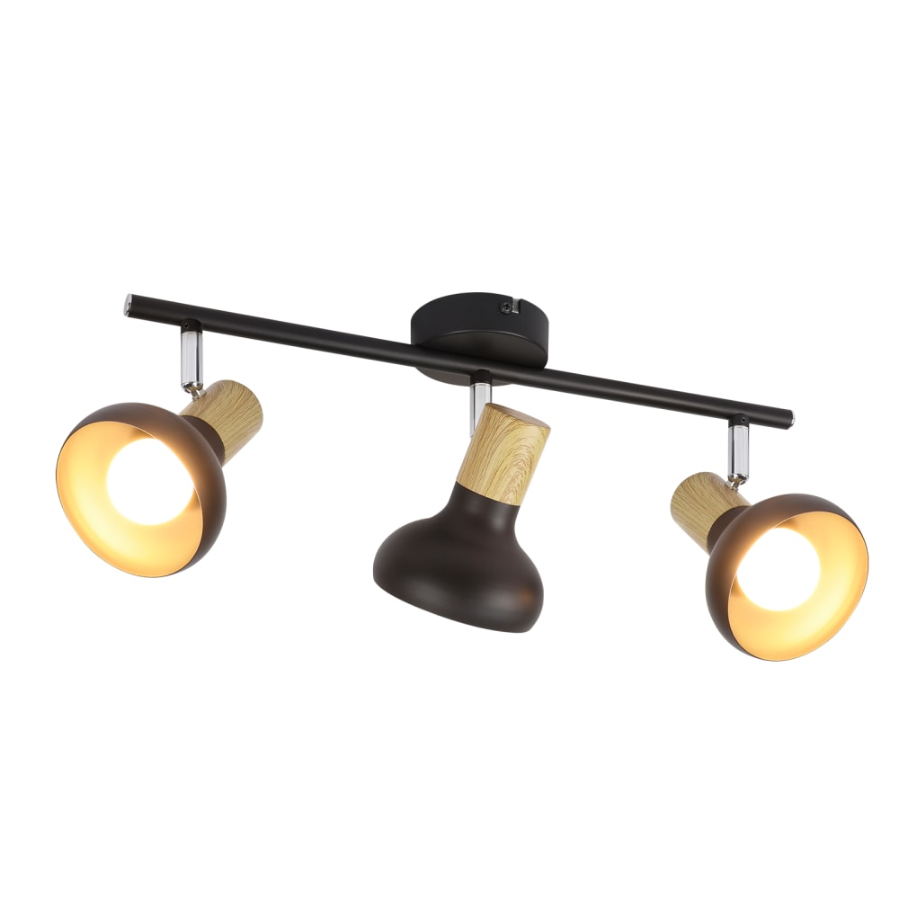 Spot de plafond en fer noir 41.2x11x15.5cm e14