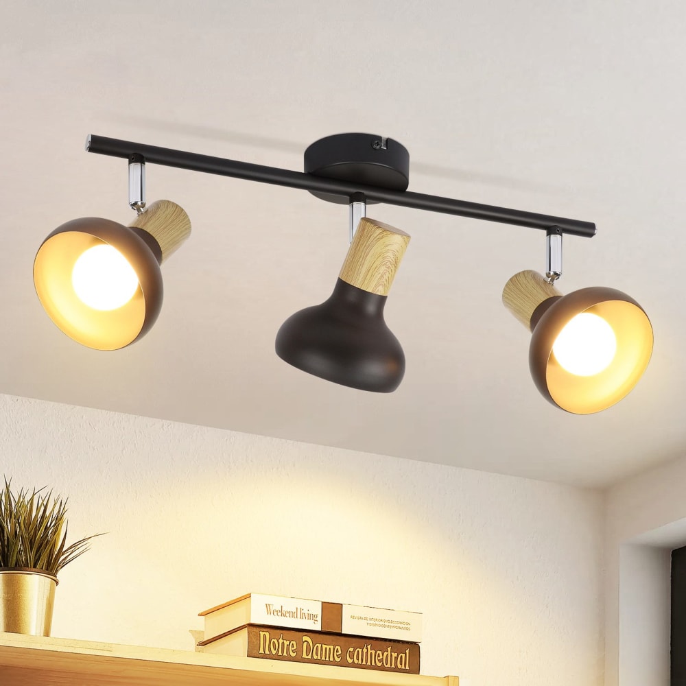 Spot de plafond en fer noir 41.2x11x15.5cm e14 — vue 3