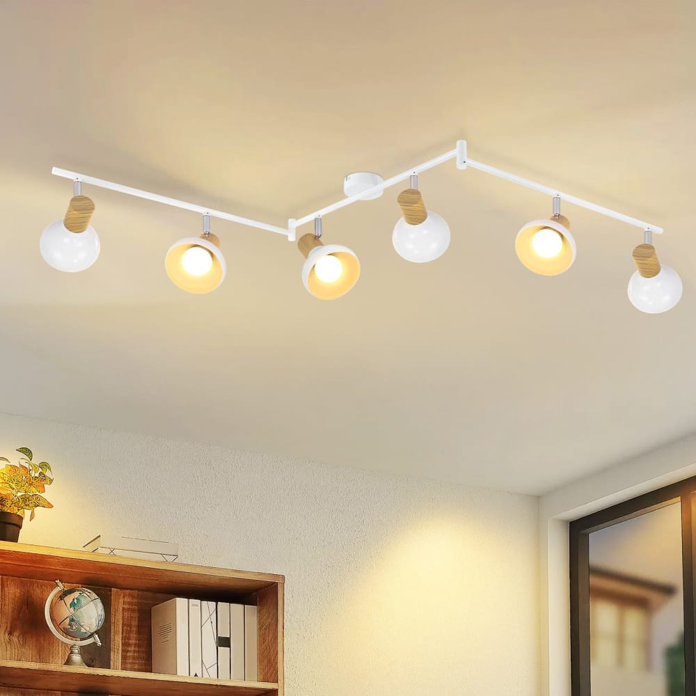 Spot de plafond en fer blanc 17.5x11x150cm e14 — vue 3