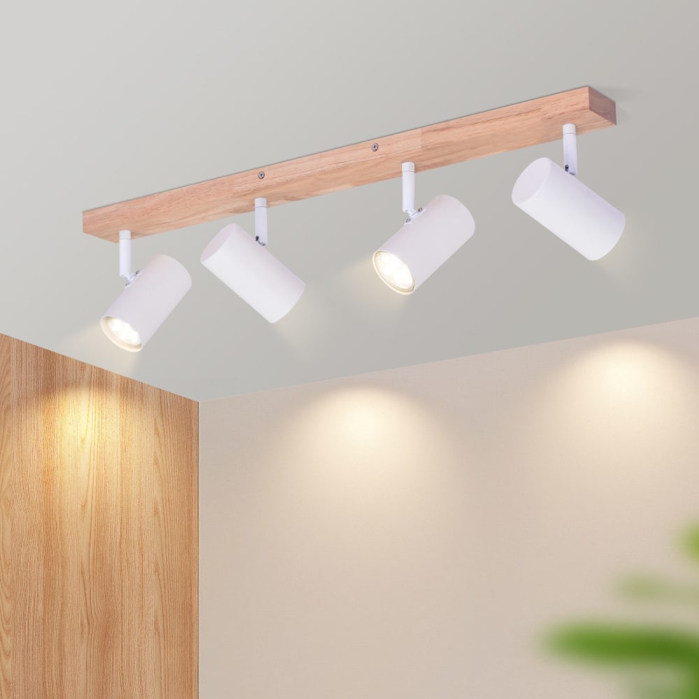 Spot de plafond en fer blanc 60x10.5x14.5cm gu10 — vue 3
