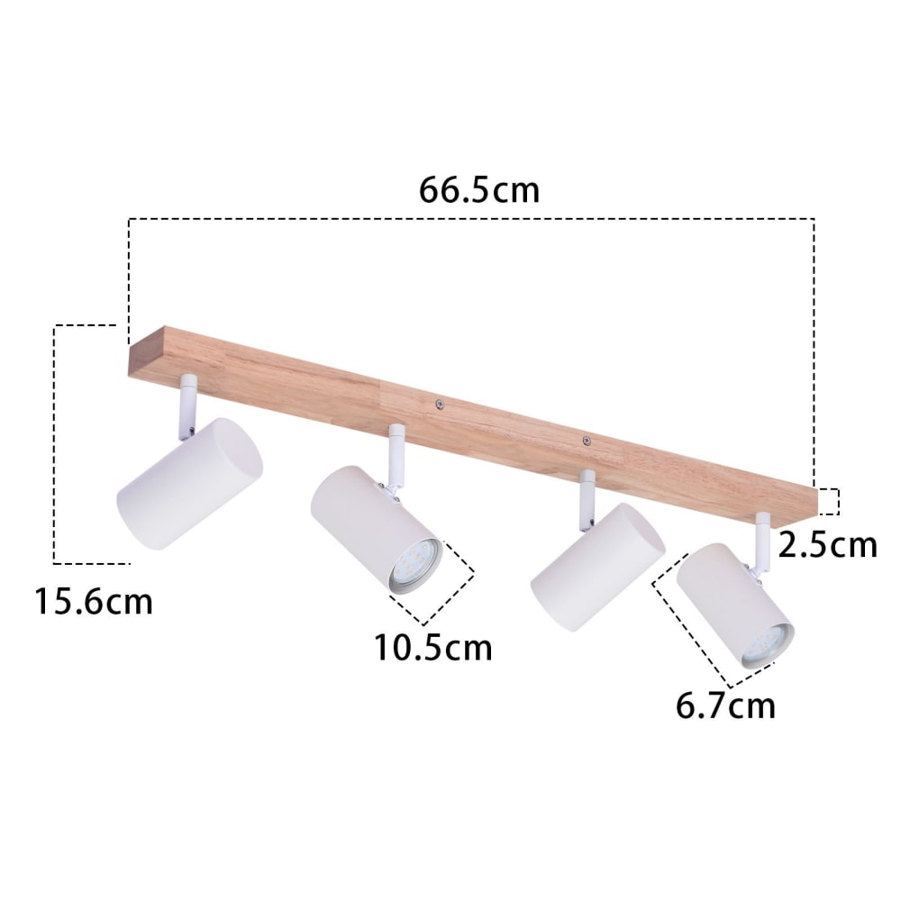 Spot de plafond en fer blanc 60x10.5x14.5cm gu10 — vue 4