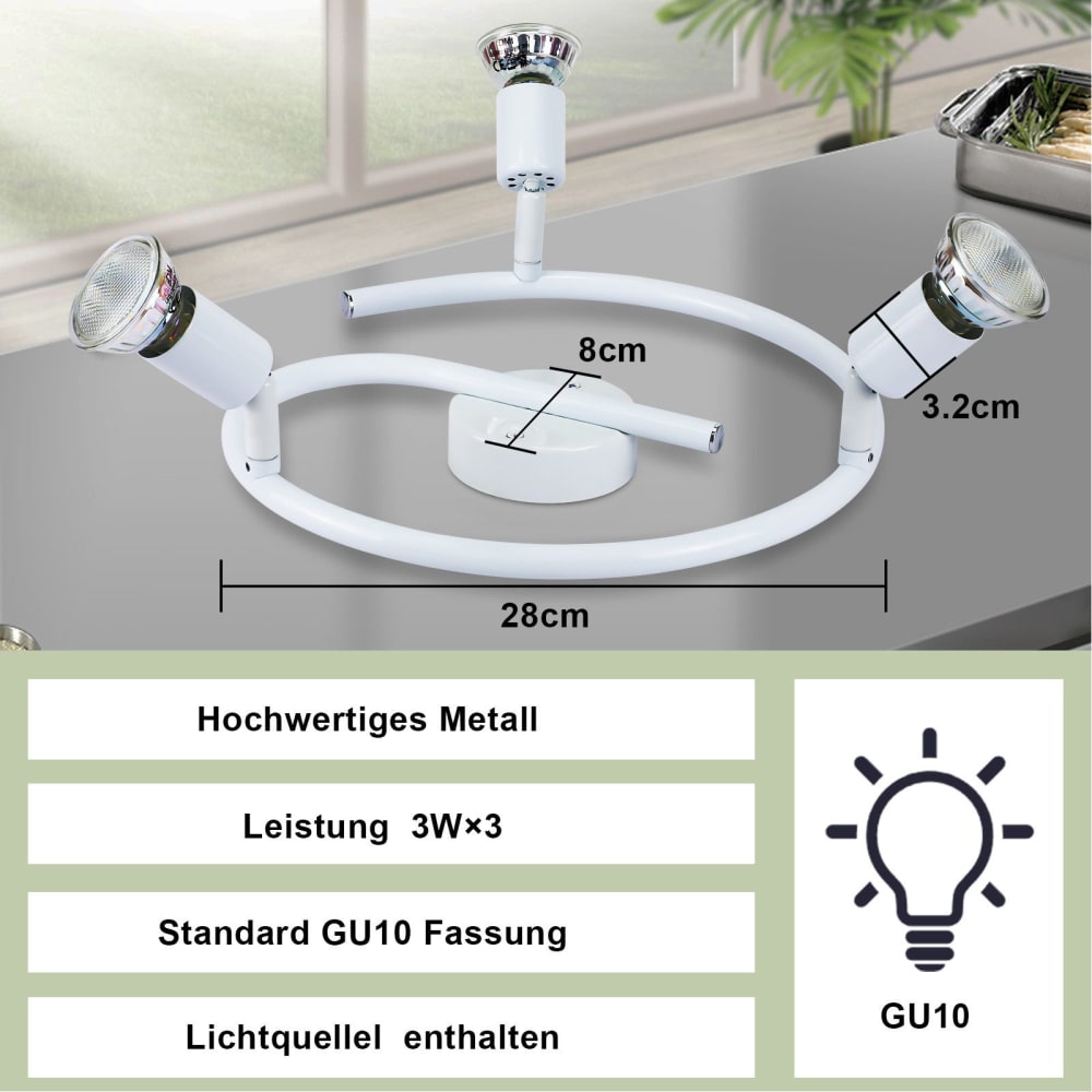 Spot de plafond en fer blanc 42x42x8cm gu10 — vue 4
