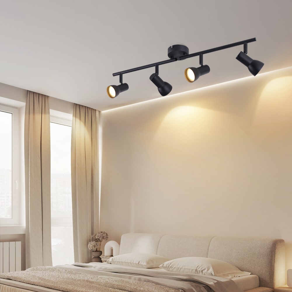 Spot de plafond en fer noir 60.5x8x16.5cm gu10 — vue 4