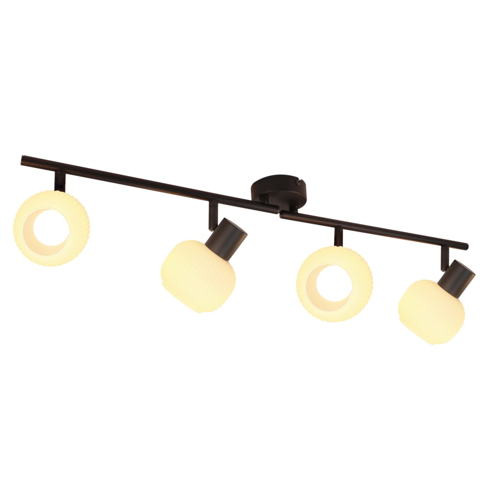 ZMH Deckenstrahler eisen 70x10x16.5cm schwarz E14 4 flammig style modern - Metall