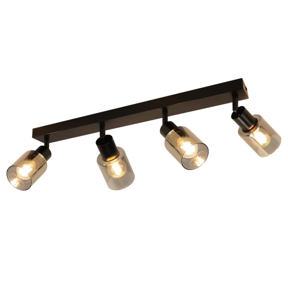 Spot de plafond en fer noir 56x19x15cm e14