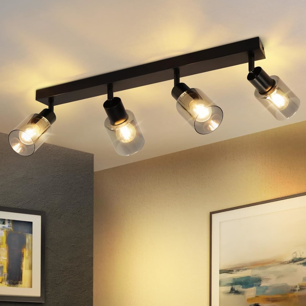 Spot de plafond en fer noir 56x19x15cm e14 — vue 3