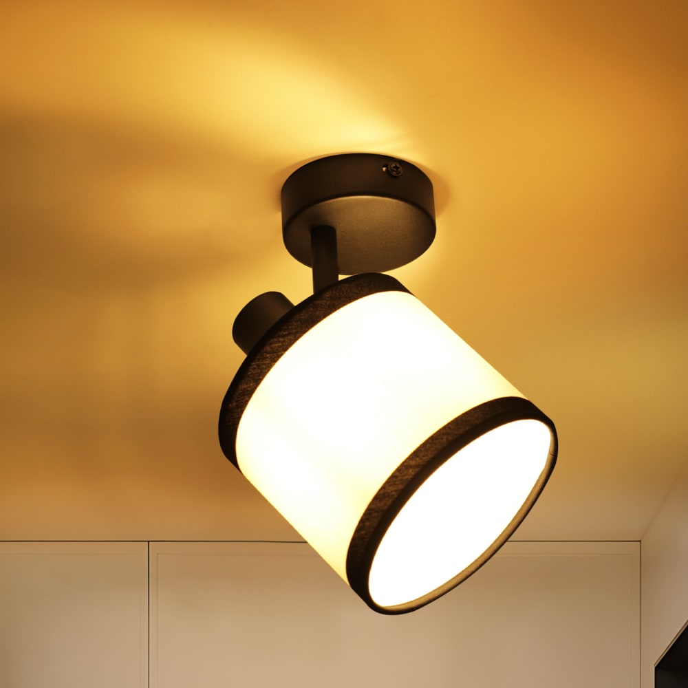 Spot de plafond en fer noir 15x12x16cm e14 — vue 3