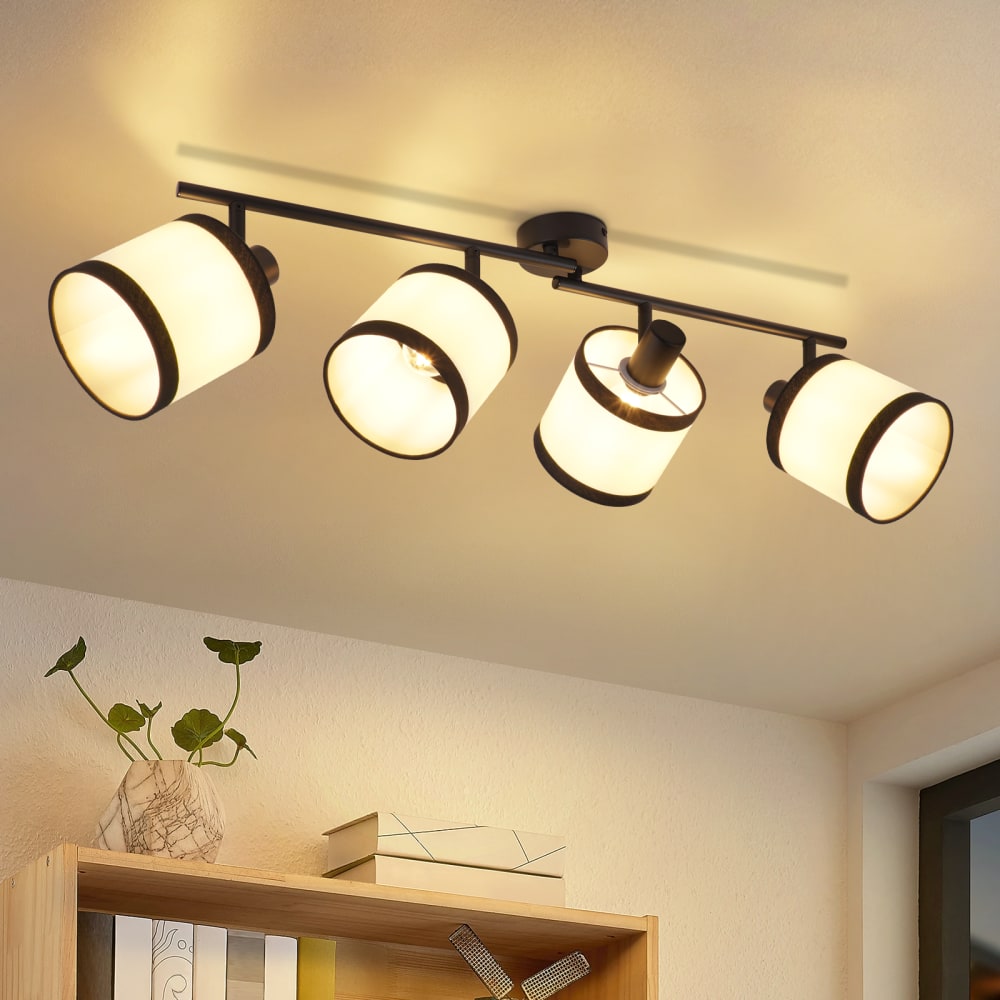 Spot de plafond en fer noir 70x12x17.5cm e14 — vue 3