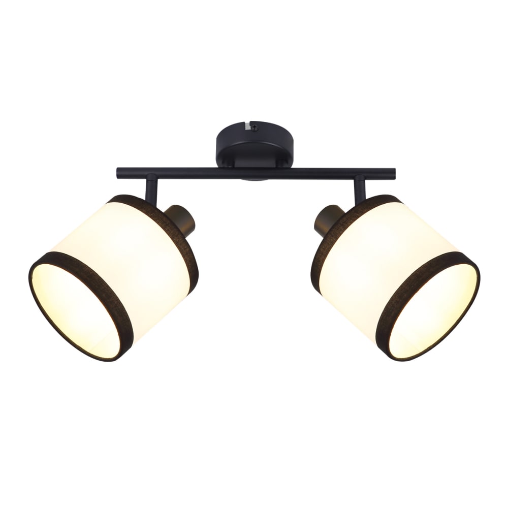 Spot de plafond en fer noir 28x12x17.5cm e14