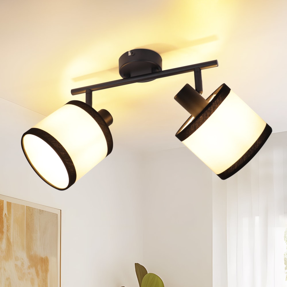 Spot de plafond en fer noir 28x12x17.5cm e14 — vue 3