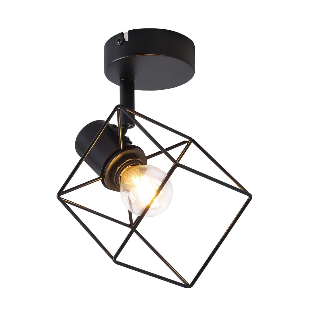 Spot de plafond en fer noir 15x10x15cm e14