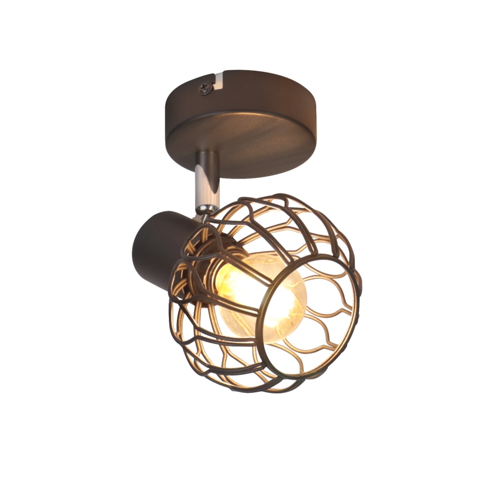 Spot de plafond en fer noir 16.5x10x12.5cm e14