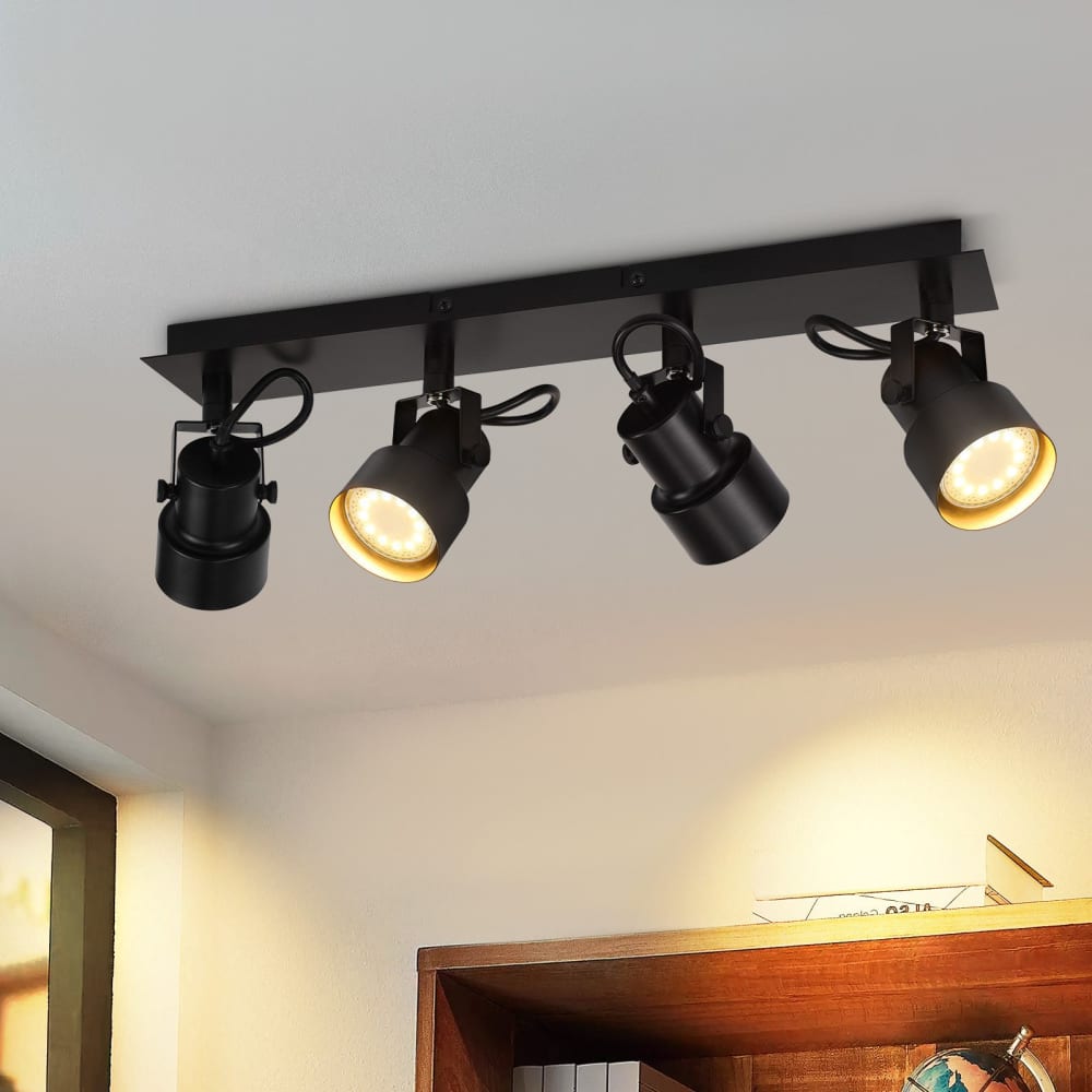 Spot de plafond en fer noir 43x7x10.5cm gu10 — vue 3