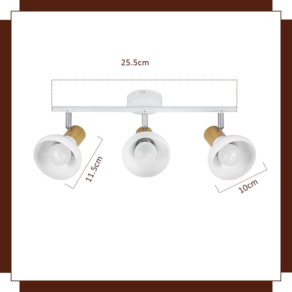 Spot de plafond en fer blanc 41.2x11x15.5cm e14 — vue 4