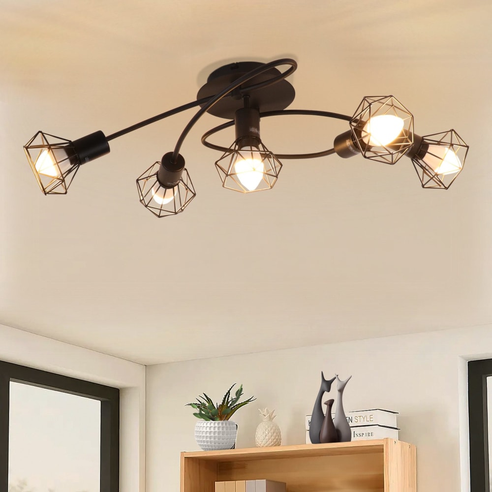 Spot de plafond en fer noir 61x28x18cm e14 — vue 3