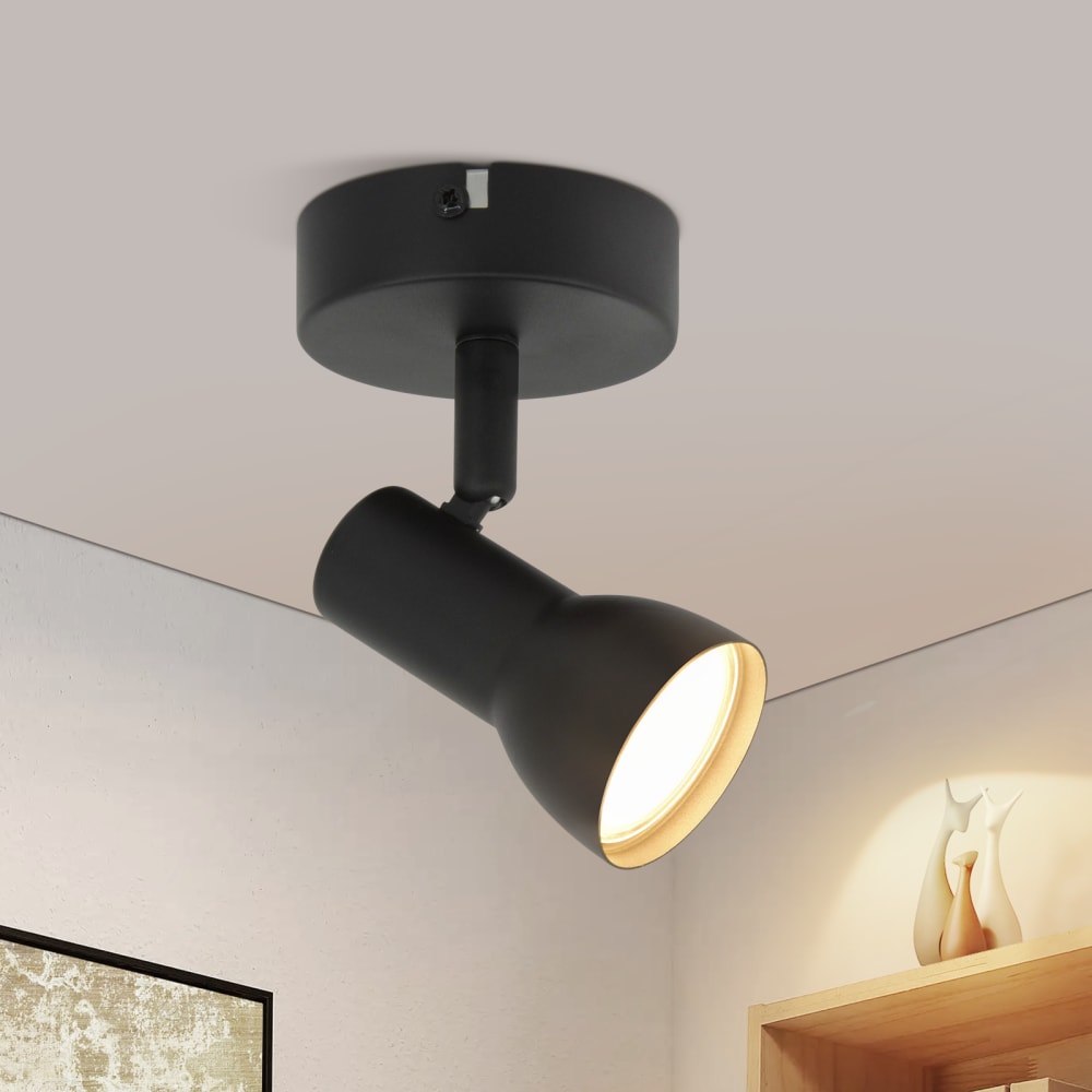 Spot de plafond en fer noir 13.5x8x9cm gu10 — vue 3