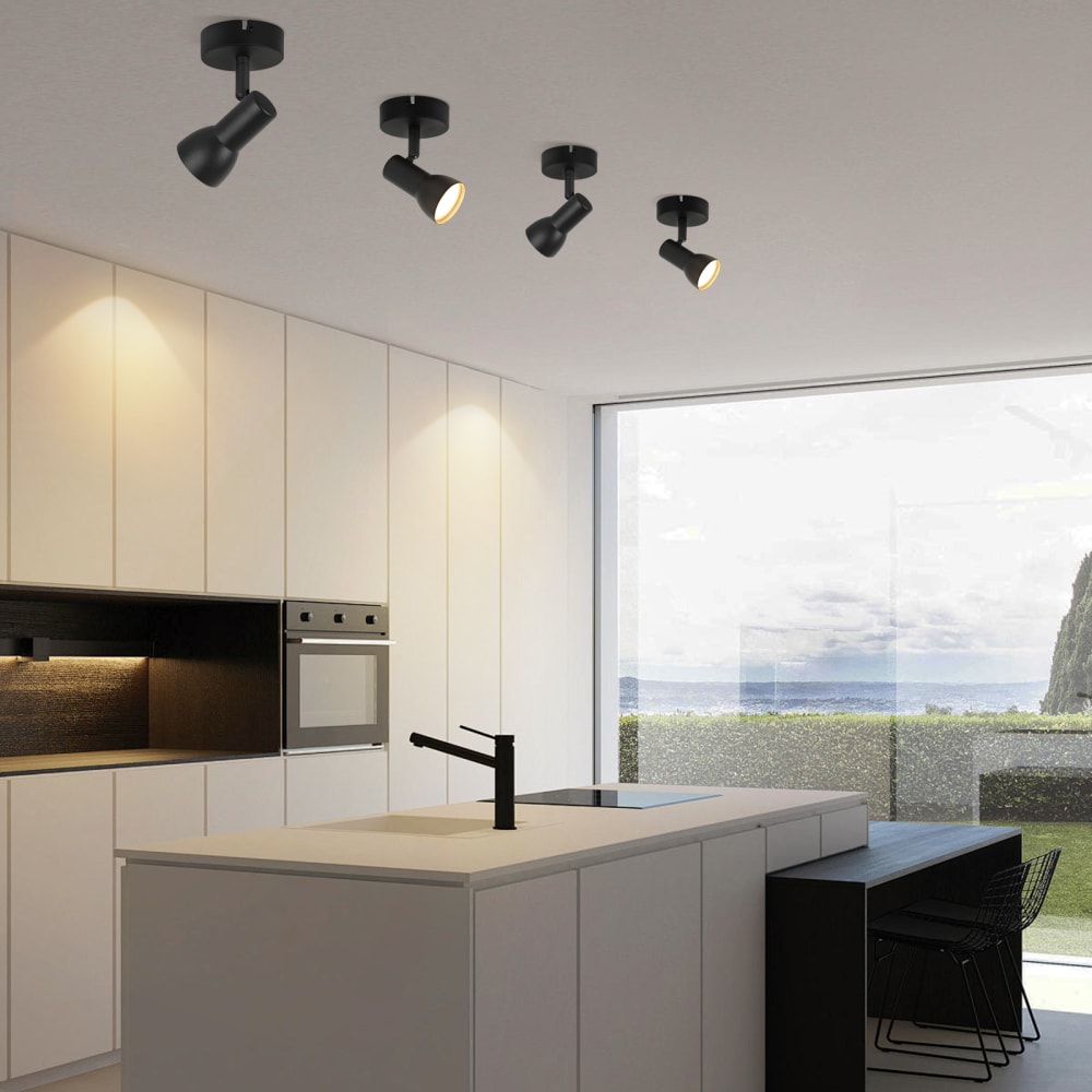 Spot de plafond en fer noir 13.5x8x9cm gu10 — vue 4
