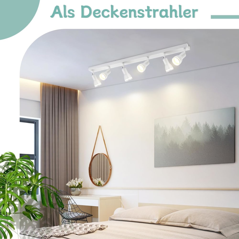 Spot de plafond en fer blanc 83x5x15.7cm gu10 — vue 4