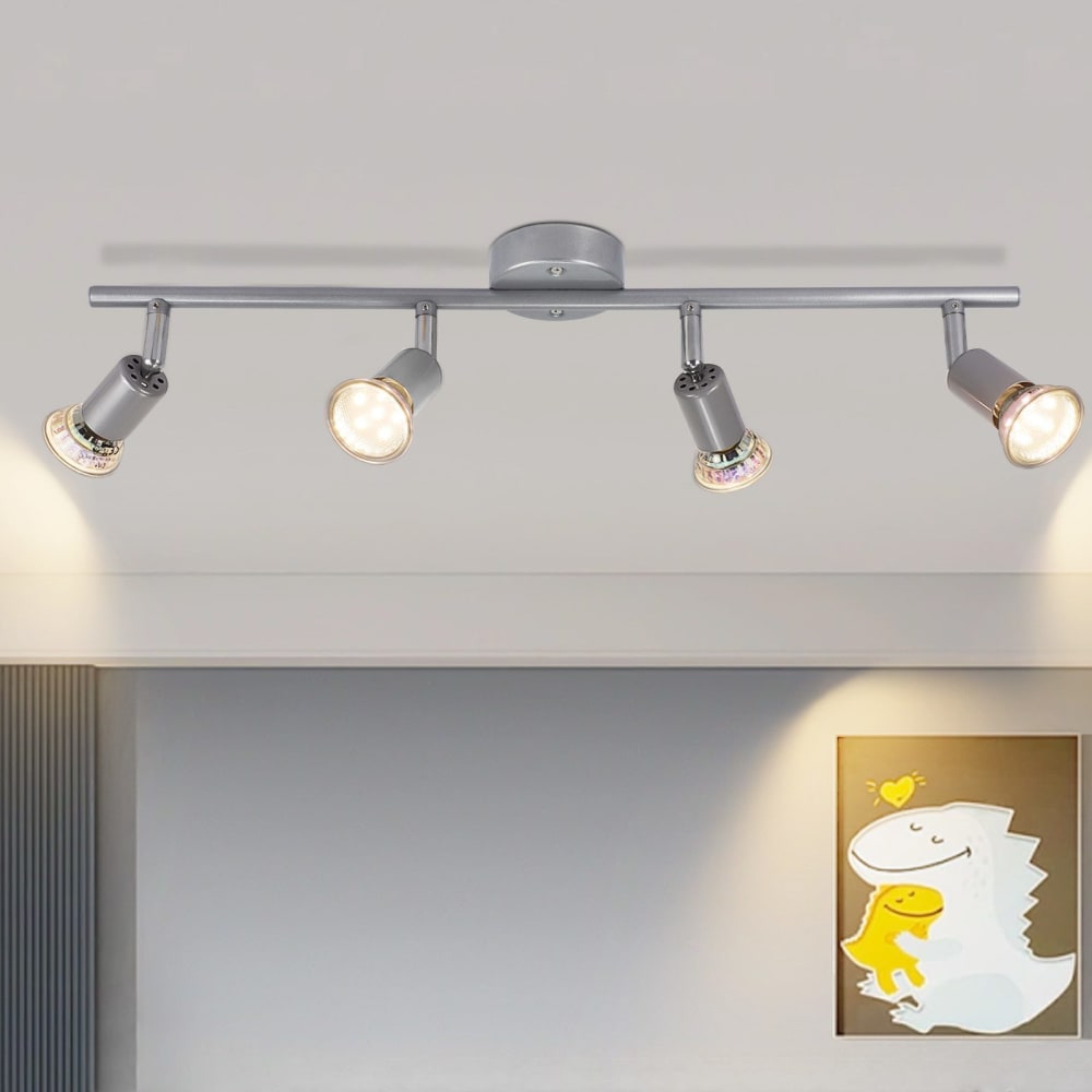 Spot de plafond en fer argenté 54x15x8cm gu10 — vue 3