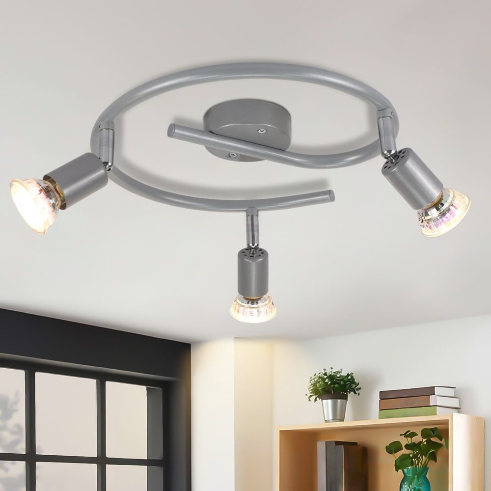 Spot de plafond en fer argenté 42x42x8cm gu10 — vue 3