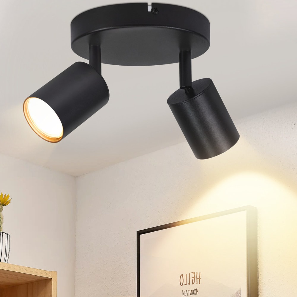 Spot de plafond en aluminium noir 15x15x14.4cm gu10 — vue 3