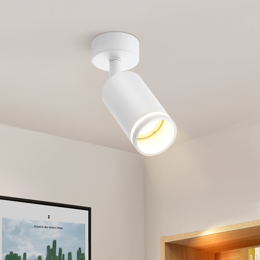Spot de plafond en fer blanc 6x6x17cm gu10 — vue 3