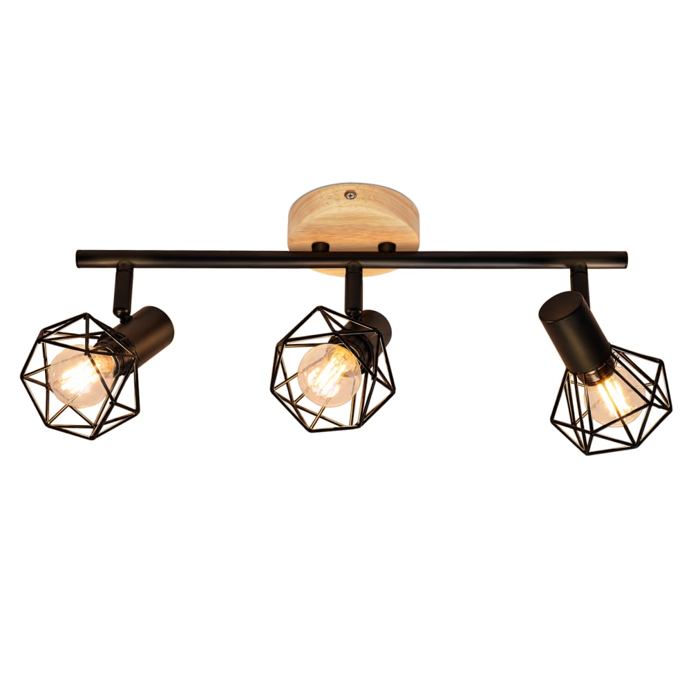 Spot de plafond en fer noir 42.5x10x15.3cm e14