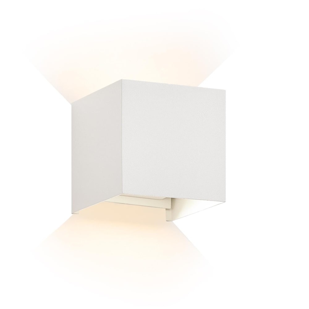 Applique murale en aluminium blanc 10x10x10cm led 3000k 5w